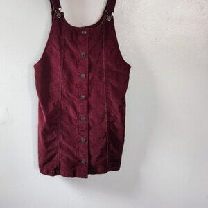 Burgundy Button-Front Dress